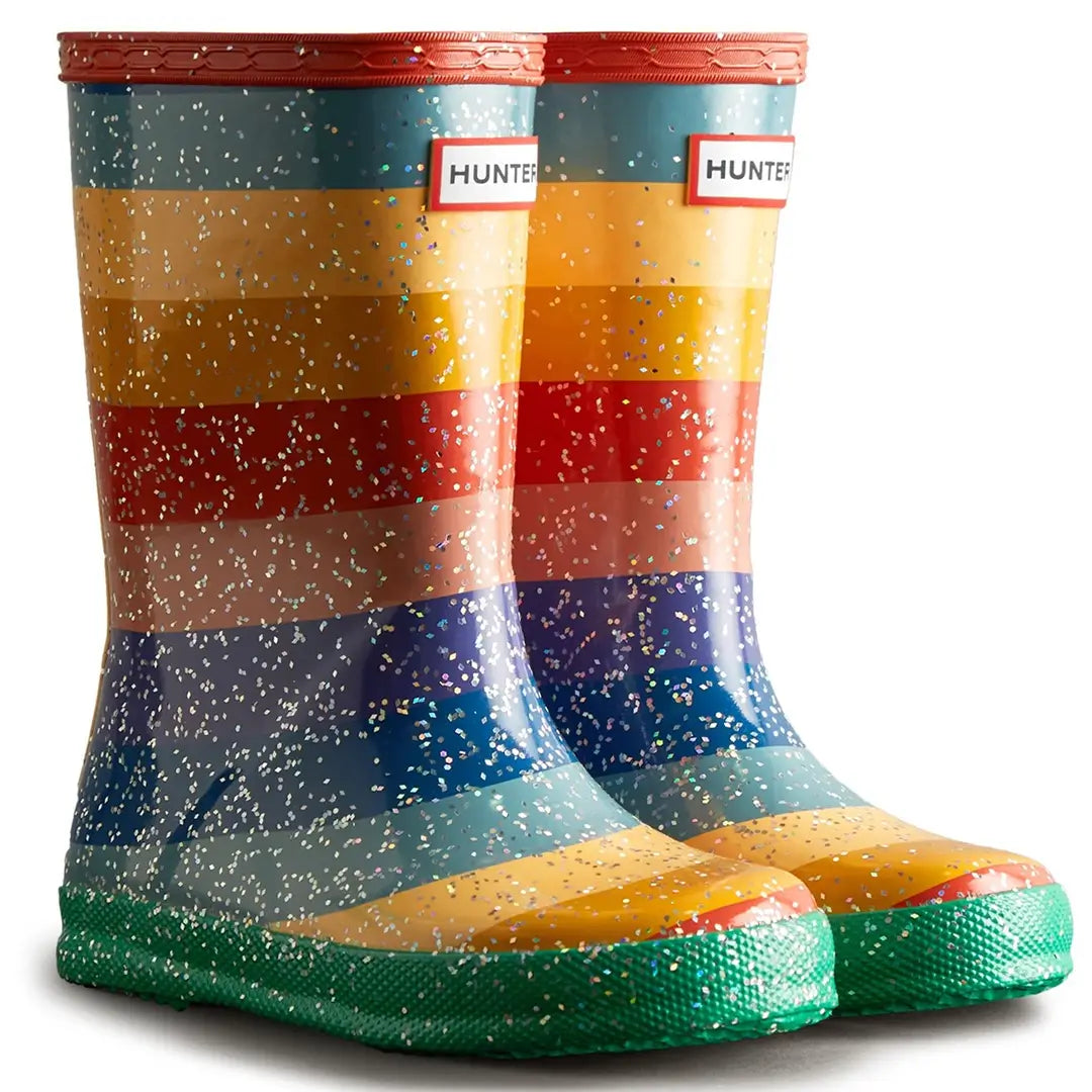 Original First Classic Rainbow Giant Glitter Boot Bright Multicoloured by Hunter