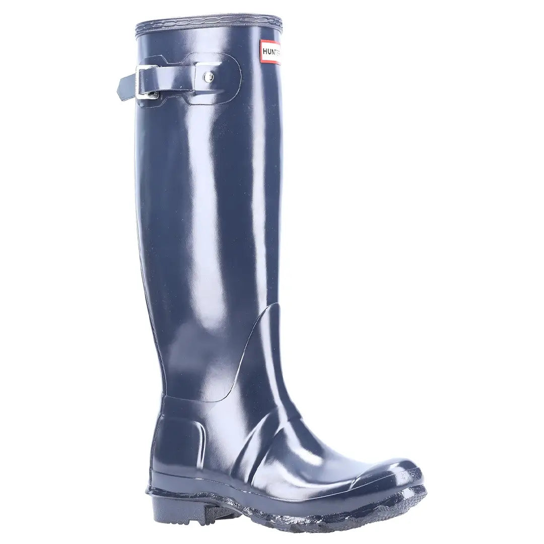 Hunter Original Tall Gloss Wellington Boots Navy Great British