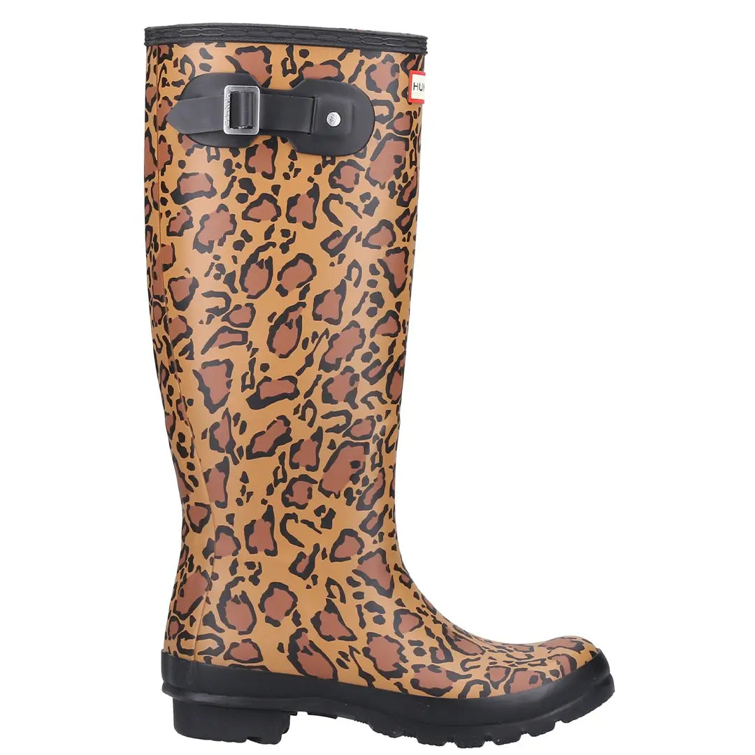Original Tall Leopard Print Boot - Rich Tan/Saddle/Black by Hunter Footwear Hunter   