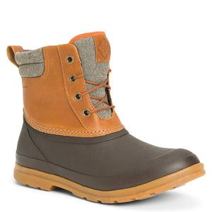 Originals Duck Lace Up Leather Short Boots - Tan/Dark Brown by Muckboot Footwear Muckboot   