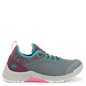 Outscape Ladies Lace Up Shoes - Dark Grey/Teal/Pink by Muckboot