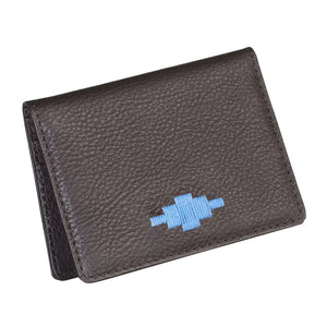 Pase Travel Card Holder - Brown Leather & Blue Stitching by Pampeano Accessories Pampeano   