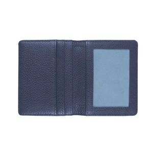 Pase Travel Card Holder - Navy Leather & Pink Stitching by Pampeano Accessories Pampeano   