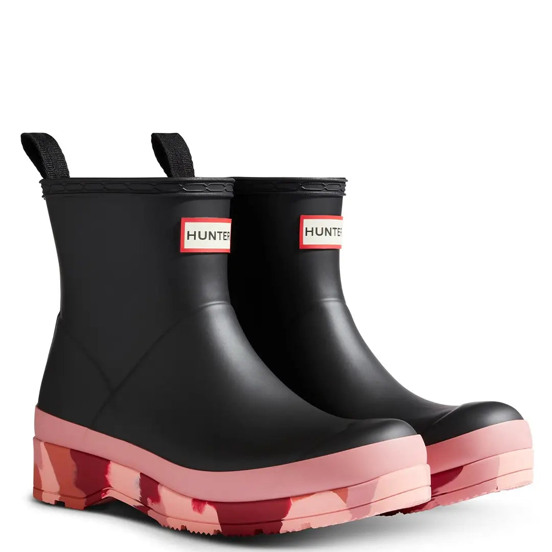 Short hunter rain boots black shop