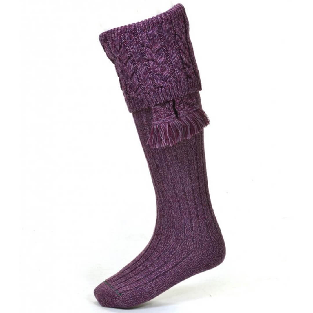 Sandringham Sock Heather + Garter Ties by House of Cheviot Accessories House of Cheviot   