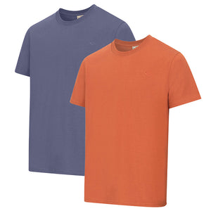 Sandwood 2-Pack T-Shirts - Slate Blue/Rust by Hoggs of Fife Shirts Hoggs of Fife   