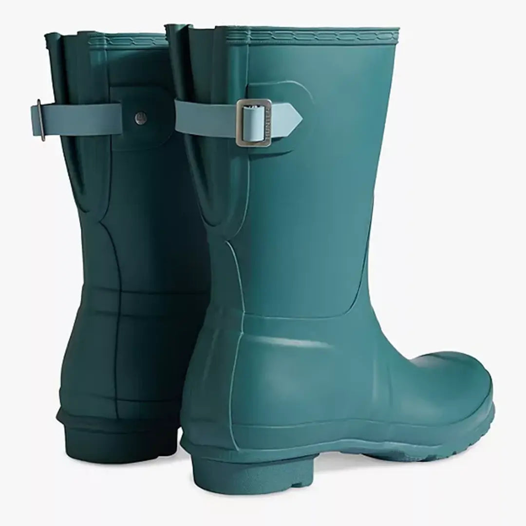 Short Back Adjustable Wellington Boots - Teal by Hunter Footwear Hunter   