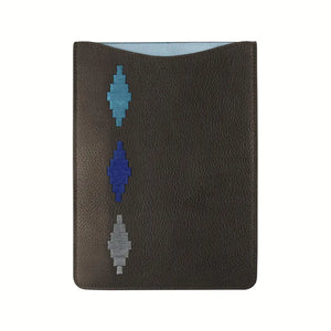 Vaina Small Tablet Sleeve - Brown Leather & Cielo Stitching by Pampeano Accessories Pampeano   