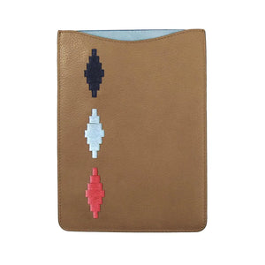 Vaina Small Tablet Sleeve - Tan Leather & Multi Stitching by Pampeano Accessories Pampeano   