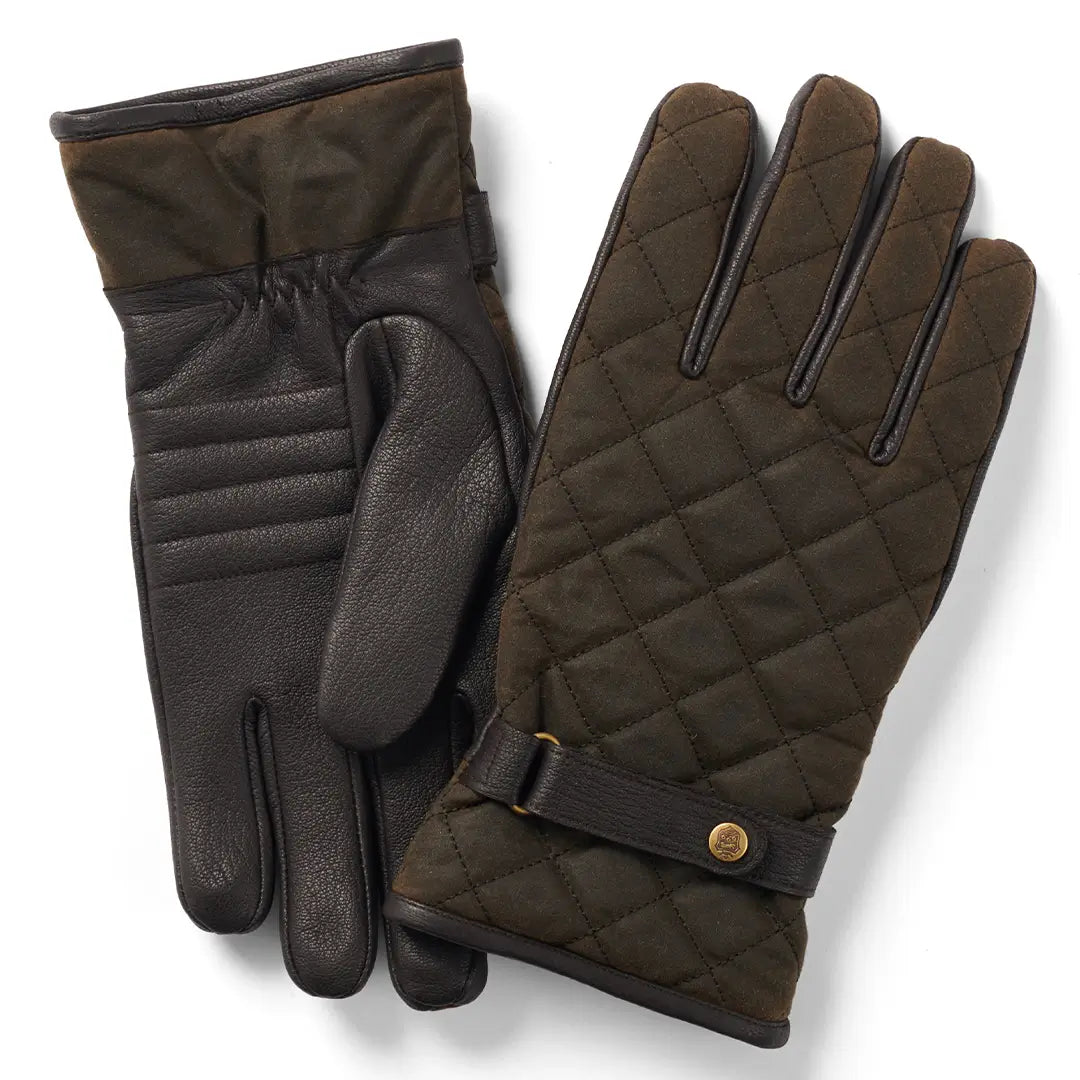 Stylish Men s Quilted Wax Leather Gloves by Failsworth