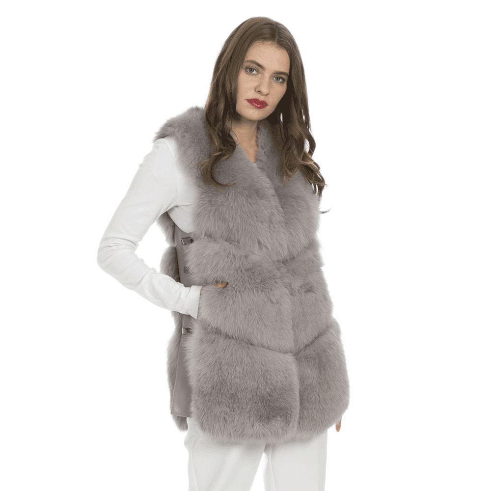 Light grey 2025 fur gilet