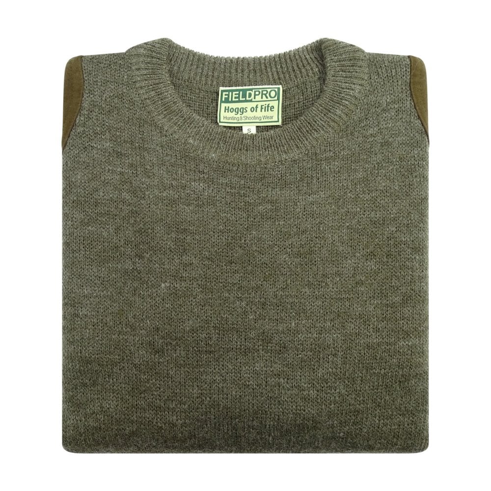 Melrose Hunting Pullover Marled Green by Hoggs of Fife Knitwear Hoggs of Fife   