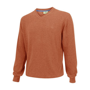Stirling Cotton Pullover Rust by Hoggs of Fife Knitwear Hoggs of Fife   