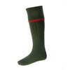 Estate Field Sock Spruce w. Brick Red Trim by House of Cheviot