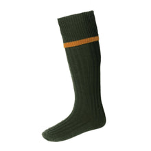 Estate Field Sock Spruce w. Ochre Trim by House of Cheviot Accessories House of Cheviot   
