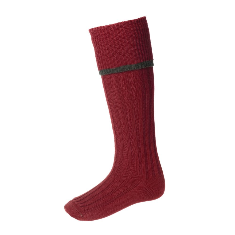 Estate Field Sock Brick Red by House of Cheviot Accessories House of Cheviot   