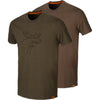 Harkila Graphic T Shirt 2 Pack Willow Green/Slate Brown by Harkila