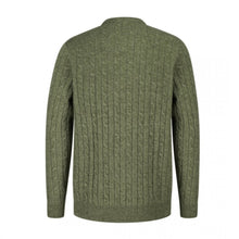 Jedburgh Crew Neck Cable Pullover Thyme by Hoggs of Fife Knitwear Hoggs of Fife   