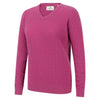 Lauder Ladies Cable Pullover Cerise by Hoggs of Fife