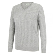 Lauder Ladies Cable Pullover Grey by Hoggs of Fife Knitwear Hoggs of Fife   