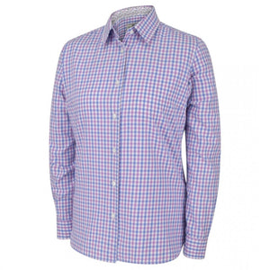 Becky II Ladies Cotton Shirt - Pink/Blue by Hoggs of Fife Shirts Hoggs of Fife   