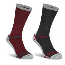 Field & Outdoor Coolmax Sock (Twin Pack) Burgundy/Grey by Hoggs of Fife Accessories Hoggs of Fife   