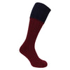 1901 Contrast Turnover Top Stockings - Burgundy/Navy by Hoggs of Fife