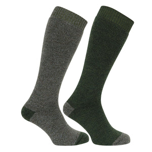 1903 Country Long Sock Twin Pack - Tweed/Loden by Hoggs of Fife Accessories Hoggs of Fife   