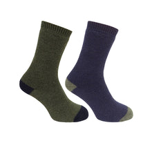 1904 Country Short Sock Twin Pack - Dark Green/Dark Navy by Hoggs of Fife Accessories Hoggs of Fife   