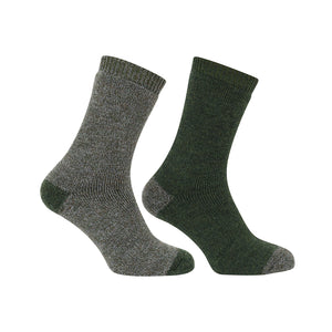 1904 Country Short Sock Twin Pack - Tweed/Loden by Hoggs of Fife Accessories Hoggs of Fife   