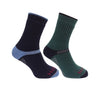 1905 Tech Active Sock Twin Pack - Green/Navy by Hoggs of Fife