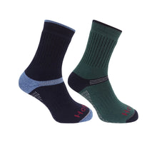 1905 Tech Active Sock Twin Pack - Green/Navy by Hoggs of Fife Accessories Hoggs of Fife   