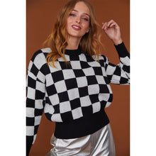 Black & White Check Cashmere Jumper by Jayley Knitwear Jayley   