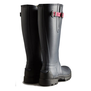 Women's Balmoral Adjustable Neoprene Lined Wellington Boots - Navy/Peppercorn by Hunter Footwear Hunter   