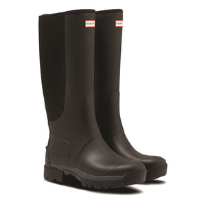 Balmoral Hybrid Tall Wellington Boots - Black by Hunter Footwear Hunter   