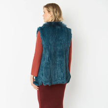 Fox Fur Gilet Blue by Jayley Waistcoats & Gilets Jayley   