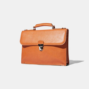 Small Briefcase - Tan Grain Leather by Baron Accessories Baron   