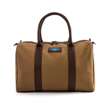 Caballero Large Travel Bag - Brown Leather & Khaki Canvas w/ Blue Stitching by Pampeano Accessories Pampeano   