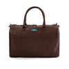 Caballero Large Travel Bag - Brown Leather w/ Blue Stitching by Pampeano