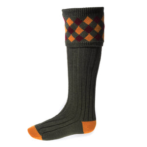 Chequers Socks - Spruce by House of Cheviot Accessories House of Cheviot   