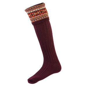 Fairisle Socks - Mulberry by House of Cheviot Accessories House of Cheviot   