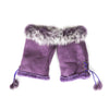 Fur Lined Fingerless Mittens Purple by Jayley