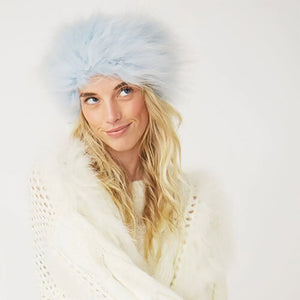 Fox Fur Headband Blue by Jayley Accessories Jayley   