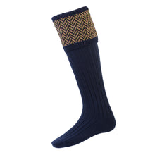 Herringbone Socks Navy by House of Cheviot Accessories House of Cheviot   