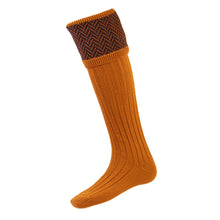 Herringbone Socks Ochre by House of Cheviot Accessories House of Cheviot   
