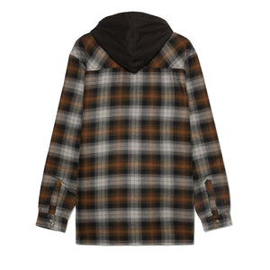 Fleece Hooded Flannel Shirt Jacket - Black/Timber by Dickies Jackets & Coats Dickies   