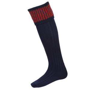 Houndstooth Sock - Navy by House of Cheviot Accessories House of Cheviot   