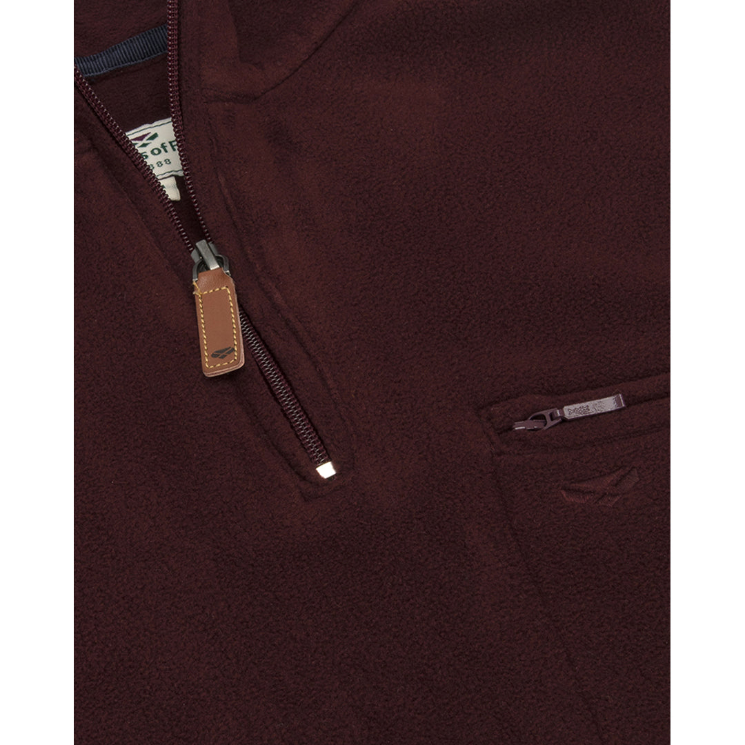Islander 1/4 Zip Micro-Fleece Shirt Burgundy by Hoggs of Fife Shirts Hoggs of Fife   
