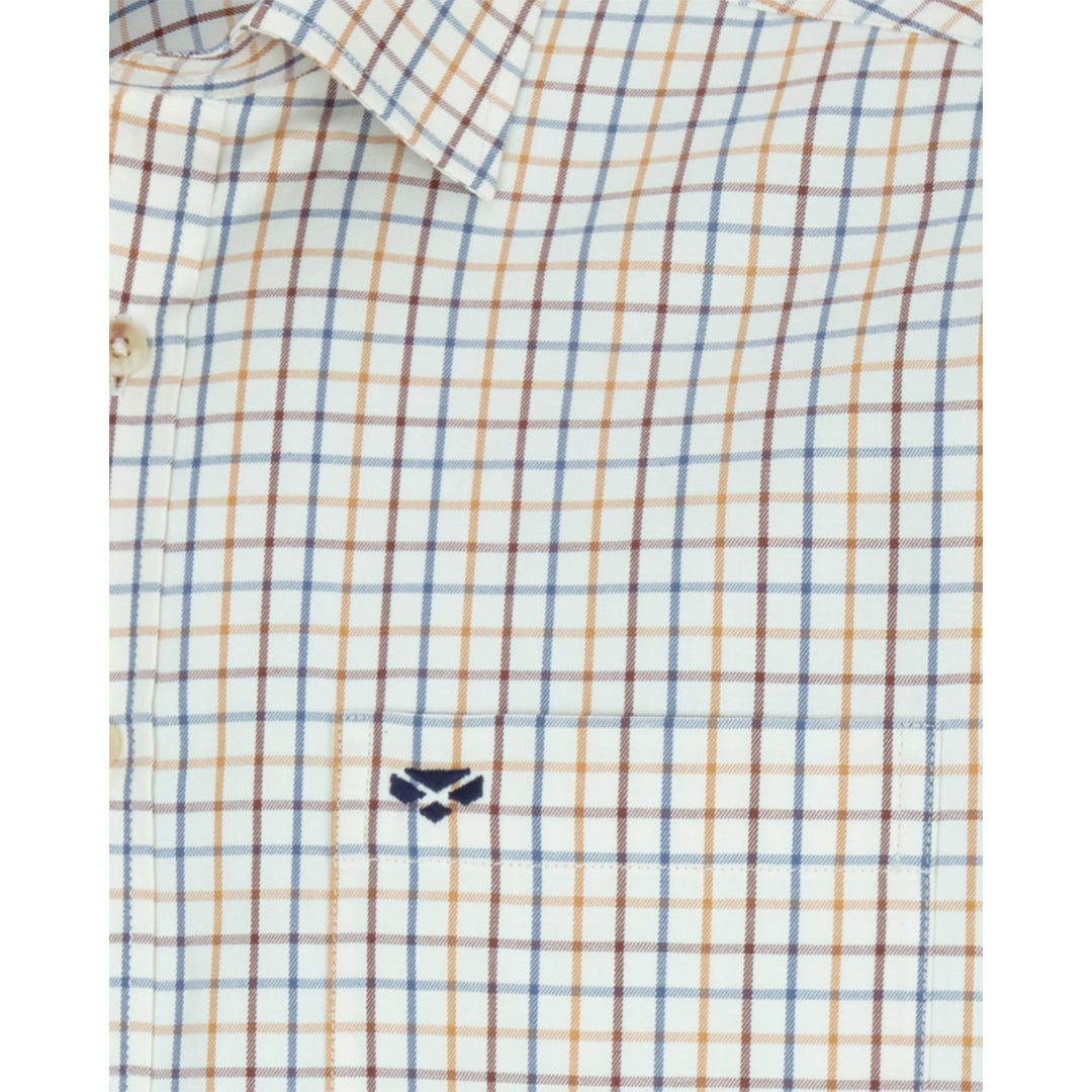 Kessock S/S Tattersall Shirt - Brown/Blue by Hoggs of Fife Shirts Hoggs of Fife   