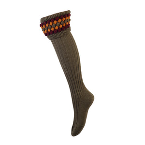 Lady Angus Sock Dark Olive by House of Cheviot Accessories House of Cheviot   
